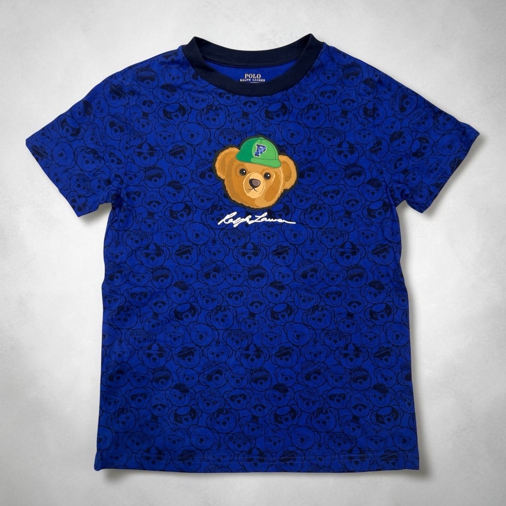Polo Ralph Lauren Kids P Wing Polo Bear Graphic Tee Blue Size 7 Streetwear